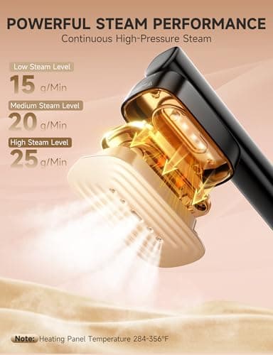 Sundu Steamer for Clothes,1200W Powerful Portable Steamer Iron,15s Fast Heat-up,100ml Tank,20 Min Continuous Steam, Wrinkle Remover for Travel, Home, Office(Jet Black) - Thumbnail 3