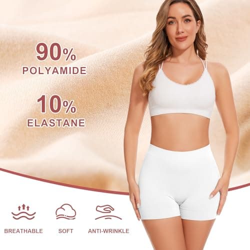 UUMIAER 3 Pack Slip Shorts for Under Dresses, Anti Chafing Women Boyshort Shapewear Yoga Biker Shorts - Thumbnail 4