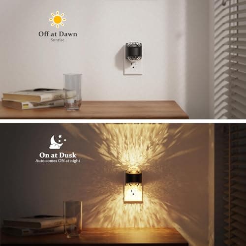 JandCase Night Lights Plug into Wall, 2 Pack Star Projector Night Light with 3000K Soft White, Automatic Galaxy Nightlight Plug in with Light Sensor for Bathroom Hallway Room Decor - Thumbnail 3