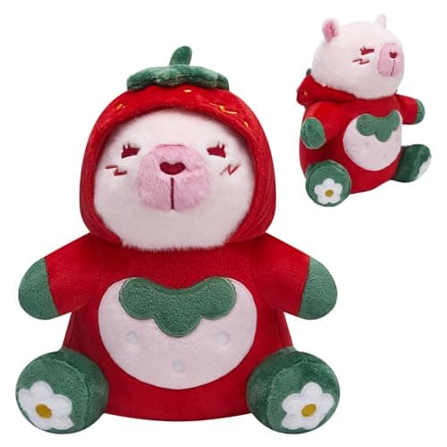 OLAOLA Strawberry Capybara Plush 12.6 Inch Capybara Stuffed Animal Toy