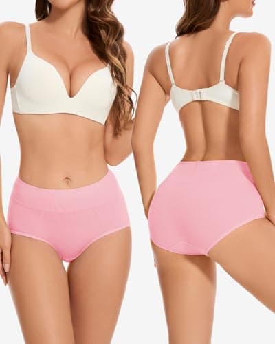 CleainKorte Womens Cotton Underwear Hipster Ladies Panties for Women Mid Rise Coverage Briefs Strech Breathable - 5 Pack - Thumbnail 2