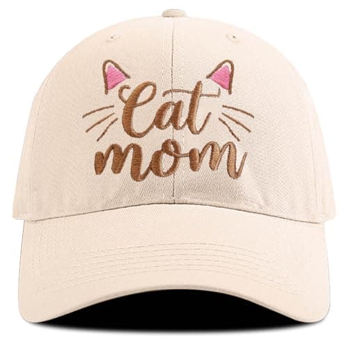 Cat Mom Gifts for Women - Cat Gifts for Women, Adjustable Breathable Embroidered Baseball Cap for Cat Lover Gift - Image 1