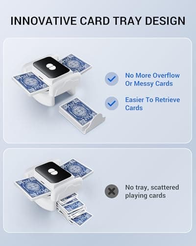XISZMOG Rechargeable Automatic Card Shuffler for 1-2 Decks, Low Noise & Portable Card shuffler Machine for Poker, Blackjack, UNO, Perfect for Family Game Night, Adults, Mother's Day, Father's Day - Thumbnail 6
