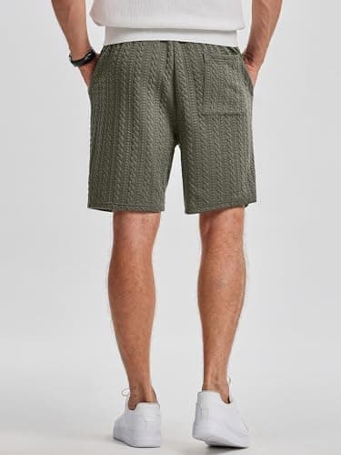 JMIERR Men's 7.5 Inch Lounge Sweat Shorts - Stretch Elastic Waist Drawstring Workout Casual Shorts with Pockets for Gym, Running, Jungle Green, X-Large - Thumbnail 4