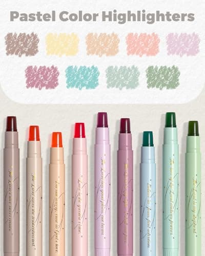 WEMATE Bible Highlighters No Bleed, 9PCS Assorted Colors Gel Highlighters Set, Cute Bible Study Supplies for Scripture Marking, Color Coding & Book Highlighting - Thumbnail 2