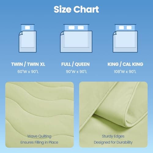 Regency Heights King Size Cooling Comforter, Breathable Blanket for Hot Sleepers, Lightweight All Season Bedding for Night Sweats, 108x90, Sage - Thumbnail 6