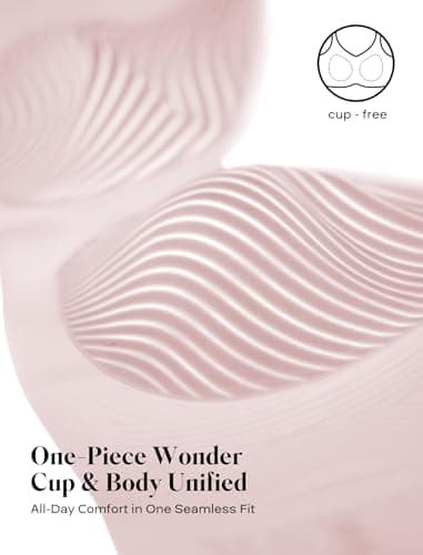 COMFELIE Wireless Bra One-Piece Seamless No Wire Adjustable Straps for Everyday Comfort Pink - Thumbnail 4