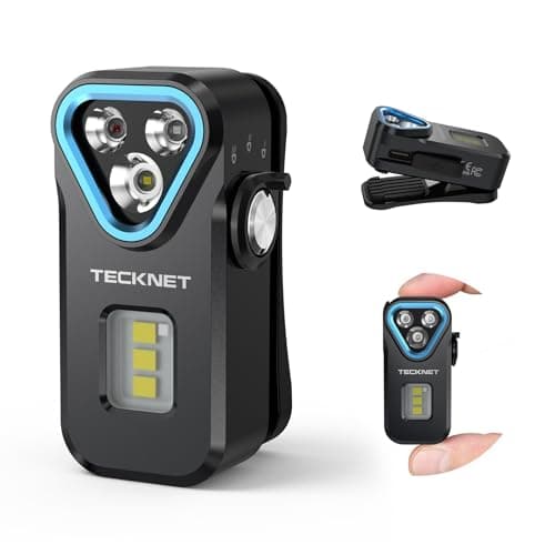 TECKNET EDC Flashlight Clip-on Light, Rechargeable Mini Pocket Flashlight