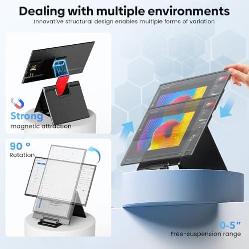 24" Large Portable Monitor Laptop Screen Extender 1080P FHD 100HZ IPS, Travel Monitor for Work Home Gaming, Landscape & Portrait Display, Compatible with Wins/Mac/Linux & MINI PC/PS5/Smart Phone - Thumbnail 6