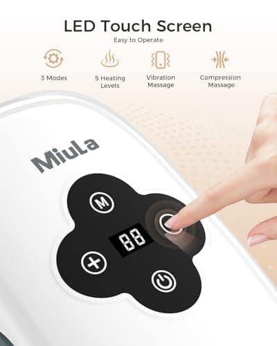 Miula Cordless Hand Massager with Compression,Soothing Heating,Adjustable Modes for Daily Relaxation,Rechargeable Portable Massager for Fingers Palm Wrist at Home Office Travel (White) - Thumbnail 4