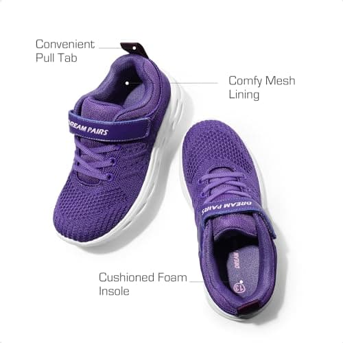 DREAM PAIRS Boys Girls Shoes Kids Tennis Footwear EZ-Ons GoGetters Running Athletic School Sneakers for Little/Big Kid,Size 13 Little Kid,Purple,KD18001K - Thumbnail 5