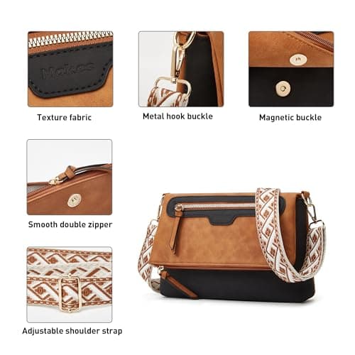 Makes Crossbody Bags for Women, Lightweight Medium Crossbody Purse, Soft Suede Leather Women's Shoulder Handbags for Shopping or Travel - Thumbnail 5