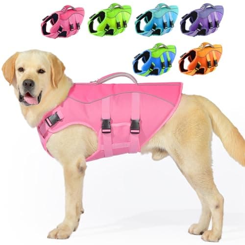 PETDSH Dog Life Jacket Small, High Flotation Dog Life Vest for Swimming Boating, Reflective Puppy Lifejacket with Superior Buoyancy and Rescue Handle, Adjustable Safety Dogs Floating Vests