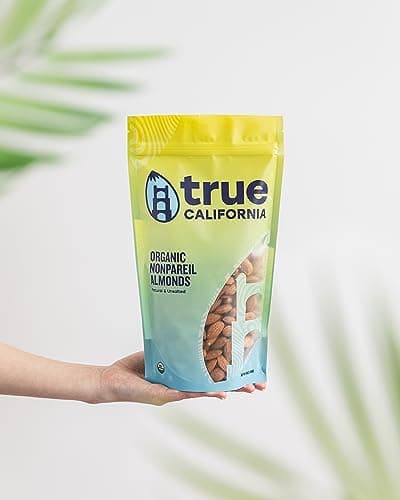 True California Organic Nonpareil Whole Almonds (1 LB) Natural & Unsalted, Raw, Not Roasted, Shelled, Vegan & Gluten-Free - Thumbnail 4
