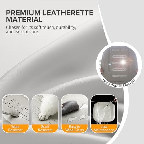 2 Pack Front Leatherette Seat Covers Faux Leather Bottom Car Seat Covers, Super Breathable,Anti-Slip,Universal Seat Covers for Cars,Full Wrapping Edge Fit for Most Sedans SUV Pick-up (2 Pack Gray) - Thumbnail 5