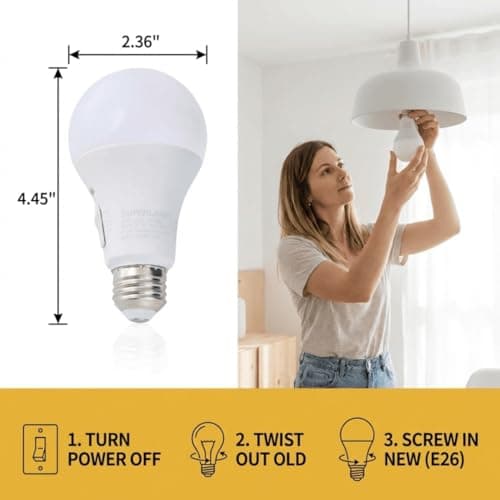 Modern LED Lightbulbs - Dimmable, 2000 Lumen, 14 Watt, Energy Efficient, Warm to Daylight Color Change 27K to 65K, Flicker Free Easy On Eyes, Long Life 15000 Hours, Daylight Light Bulbs 5000K - Thumbnail 6