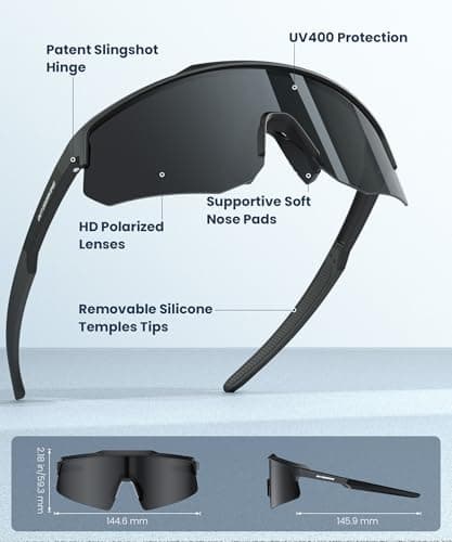 QALLY Polarized Sport Sunglasses Men Women Bike Sunglasses for Men Cycling UV Protection Baseball Running 3 Packs - Thumbnail 4