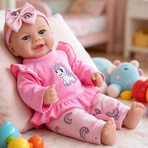 Milidool Reborn Baby Doll Girl, 17 inch Realistic Soft Body Baby Doll Real Life Cute Baby with Accessories for 3+ Year Old Christmas Birthday Gifts - Thumbnail 2