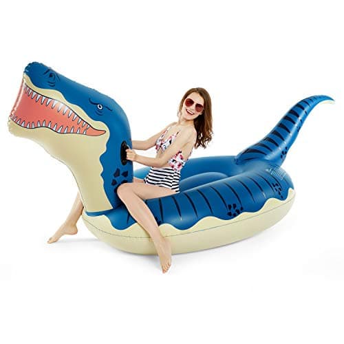Jasonwell Inflatable Dinosaur Swimming Pool Float for Kids Boys Girls Adults 124'' Giant Tyrannosaurus Rex Floatie Summer Beach Ride on Party Pool Raft Lounge Toys