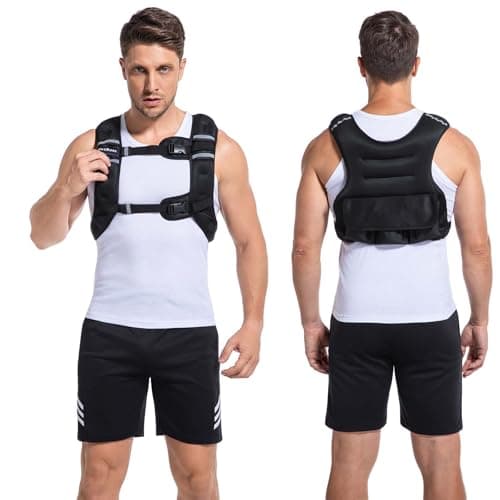 Adjustable Weighted Vest for Men, DecRose 6lb/8lb/10lb/12lb/15lb/18lb Women with Reflective Stripe Weight Vests Adjustable for Workout,Strength Training, Muscle Building, Running, Fitness, Weight Loss - Thumbnail 6