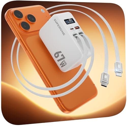 SUPERONE Retractable Charger with USB C & Apple Cables, Wall Charger - Image 1