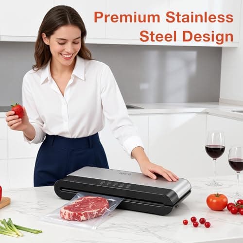 85Kpa Vacuum Sealer Machine for Food, 5-in-1 Food Saver with 20 BPA-Free Bags – Dry & Moist Modes, Compact Easy-to-Use Vacuum Sealer for Meal Prep (SJ2085) - Thumbnail 4