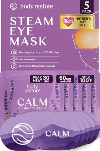 Body Restore Heated Eye Mask for Dry Eyes 5 Pack – Mothers Day Gifts for Mom, Self Heating Warm Compress, Birthday Gifts for Women, Relaxation – Lavender - Image 1