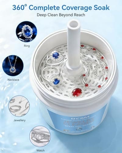BCOM Jewelry Cleaner, Ring Cleaner Gentle Solution Restores Shine & Brilliance for Silver, Platinum, Diamonds, Gemstones, Safe for Rings, Necklaces, Bracelets Earrings, Quick Easy At Home Use(10oz) - Thumbnail 5