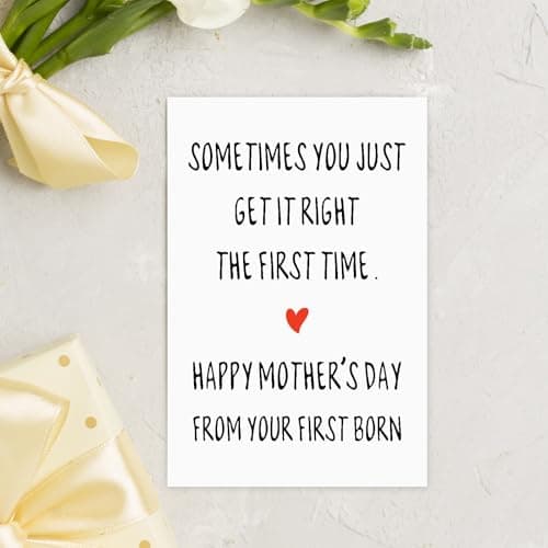 Mothers Day Card from Daughter Son, Happy Mother's Day Card for Mom from Your First Born, Funny Mothers Gifts for Mom from Kids, Unique Mother Gifts for Moms, Mama Gift Ideas Greeting Cards - Thumbnail 4