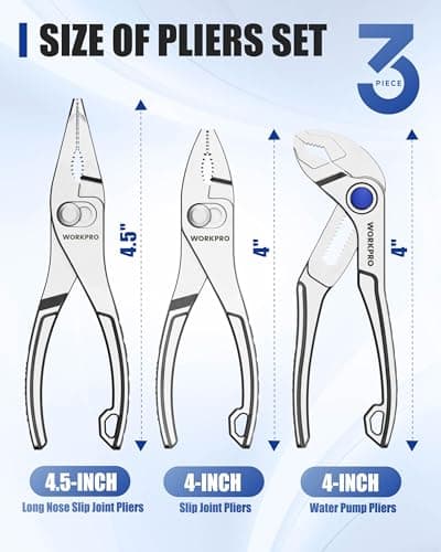 WORKPRO 3-Piece Mini Pliers Set with Pouch, Pocket Pliers, EDC Tool Gift - Thumbnail 3