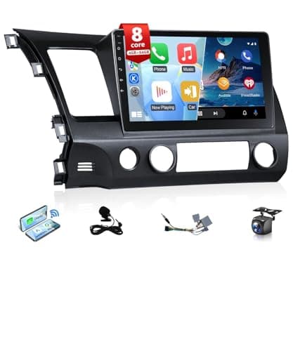 Wadpon 8Core Android Car Stereo for Honda Civic 2006 to 2011 Apple CarPlay Android Auto, 10.1IN IPS Touch Screen for Civic Car Play Head Unit 5G WiFi GPS Navi FM RDS EQ DSP Audio SWC Camera, 4G + 64G - Image 1