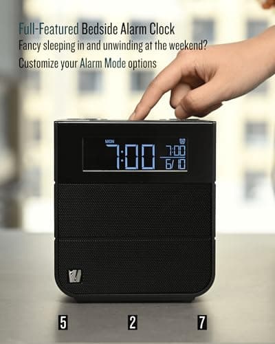 Soundfreaq Sound Rise II, SFQ-16: Bedside Alarm Clock Radio & Bluetooth Speaker, with Large Display Screen, FM Radio, Fast USB Charging, and Nature Sound - Thumbnail 3