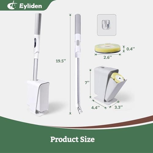 Eyliden Disposable Toilet Brush with Holder, 40-Refill Touch-Free Wand Kit - Thumbnail 2