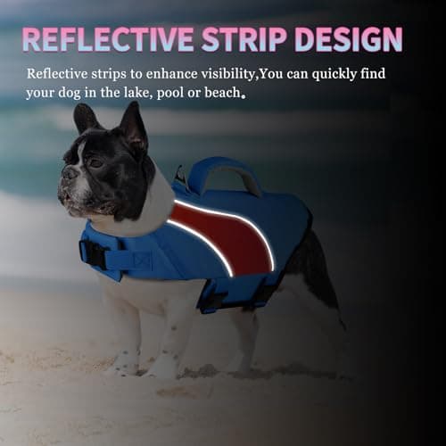 Doglay Dog Life Jacket with Double Rescue Handles, High Flotation Dog Life Vests for Swimming, Reflective Swimming Vest Safety Lifesaver for Small Medium Large Dogs - Thumbnail 5