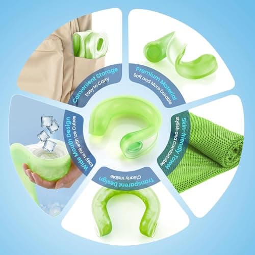 samply Reusable Ice Packs for Neck and Shoulder, Cold Compress, Relief of Pain, Swelling, Sprains, Office Pressure, Wearable Neck Cooler Towels of Cooling Wraps for Hot Weather, Lime Green - Thumbnail 5