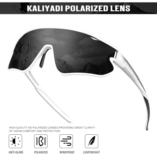 KALIYADI Mens-Sunglasses Polarized Sports Sunglasses: Cycling Sun Glasses Women UV400 Protection for Running - Thumbnail 3