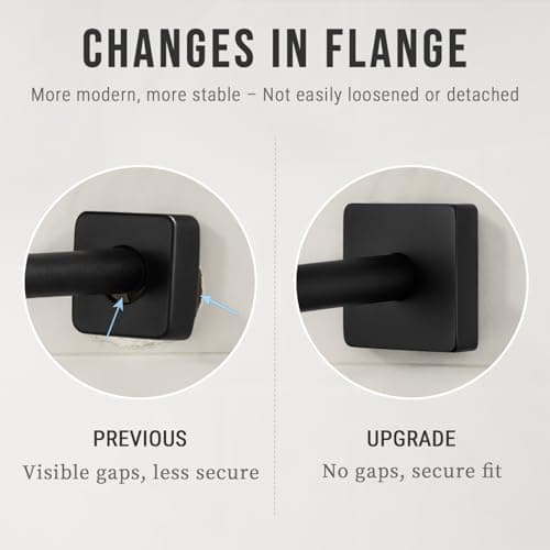 G-Promise All Metal S Shaped Shower Arm with Flange, Wall Mounted Stainless Steel High Rise Gooseneck Pipe Replacement, 10-Inch Lift Height, Compatible with Fixed Shower Head (12 Inch, Matte Black) - Thumbnail 4