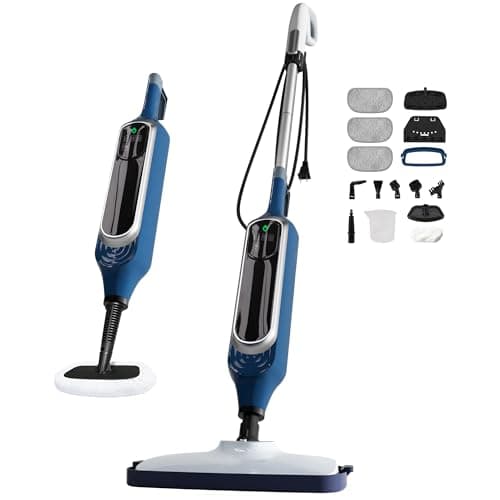Sapodilla 12 in 1 Steam Mop, Detachable Handheld Steam Cleaner for Home, 23FT Cord, for Hardwood Floor Cleaning, Tile, Carpet, Furniture, Clothes, Windows, Blue - Image 1