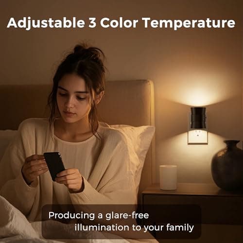 L LOHAS LED Dimmable Night Light, 3CCT Adjustable Color & Brightness, Night Lights Plug into Wall, Versatile for Living Room, Kitchen, Bathroom, Hallway, and More - Thumbnail 4