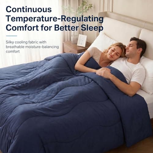 Cooling Comforter King Size, Bamboo Summer Cold Blanket for Hot Sleepers - Thumbnail 3