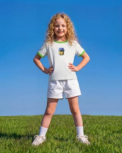 Stelle Girls Graphic Tees Short Sleeve Girls Shirts Cute Tops Crew Neck Casual Basic Summer T-Shirt for Kids Teen 8-9 Years(Rise and Brine|White,M) - Thumbnail 5