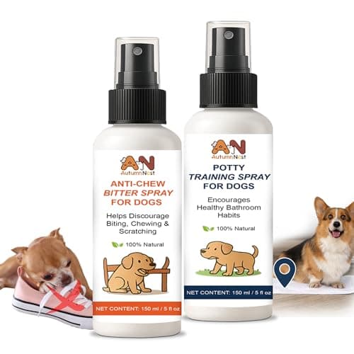 AutumnNest Dog Behavior Training Kit – 2-Pack No Chew Spray + Potty Training Spray – 2×150ml Behavior Correction Set for Puppies & Adult Dogs – Safe & Natural Indoor/Outdoor Training Aid - Image 1