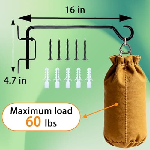16 Inch Swivel Plant Hanger 2 Pack – Heavy Duty Wall Mount Plant Brackets with 360° Adjustable Hook, Rust-Resistant Metal Outdoor Plant Hangers for Flower Baskets, Bird Feeders, Lanterns & Wind Chimes - Thumbnail 5