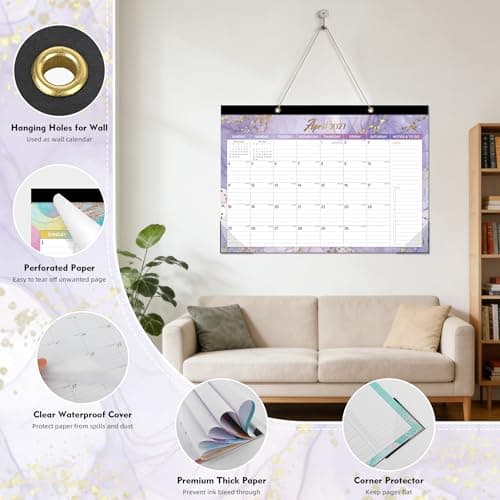 Tcamp Desk Calendar 2026-2027, Large Desktop/Wall Monthly Calendar (Jul. 2026 - Dec. 2027) 17'' x 12'', 18 Months Desk Pad Calendar for Home School Office - Thumbnail 2