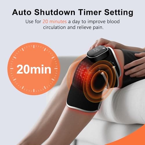 RAYOCON Red Light Therapy for Knee: Knee Massager with 6 Heat and 5 Vibration Cordless Rechargeable Electric Heated Knee Brace Gifts for Men Women - Thumbnail 4