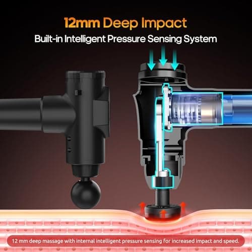 AERLANG Massage Gun with Heat Deep Tissue Back Massager Neck Massager for Pain Relief,Muscle Percussion Massage Gun, Birthday Gifts for Men Women Dad him Handheld Message Gun with 7Heads&Silent - Thumbnail 5