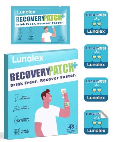 Lunalex Recovery Patch 48 Pack - Wake Up Refreshed & Balanced After Celebration - Plant-Based Formula for Morning Wellness - Bachelorette & Wedding Party Favors - 2 Patches per Sachet, Waterproof