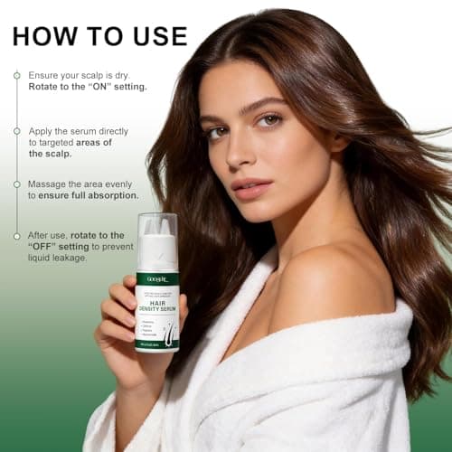 Hair Density Serum, Rosemary Biotin Scalp for Thinning Hair, Peptide Hair Growth Helps Reduce Shedding, Niacinamide and Caffeine Hair Loss Serum, Silicone Scalp Applicator, 2.0 fl oz - Thumbnail 4