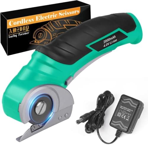 Gifts for Men Christmas Stocking Stuffers for Women Electric Box Cutter Power Shears 4V Cardboard Cutter Carpet Cutter Tool Heavy Duty Rotary Cutter for Thin Box Plastic for Birthday White Elephant - Image 1