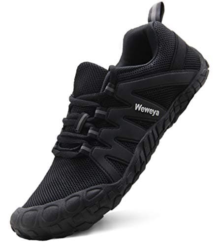 Weweya Barefoot Shoes Women Minimalist Running Five Finger Cleat-Less Bike Shoes Cycling Outdoor Training Fitness Climbing Sneakers Black US Size 9 9.5 - Thumbnail 4